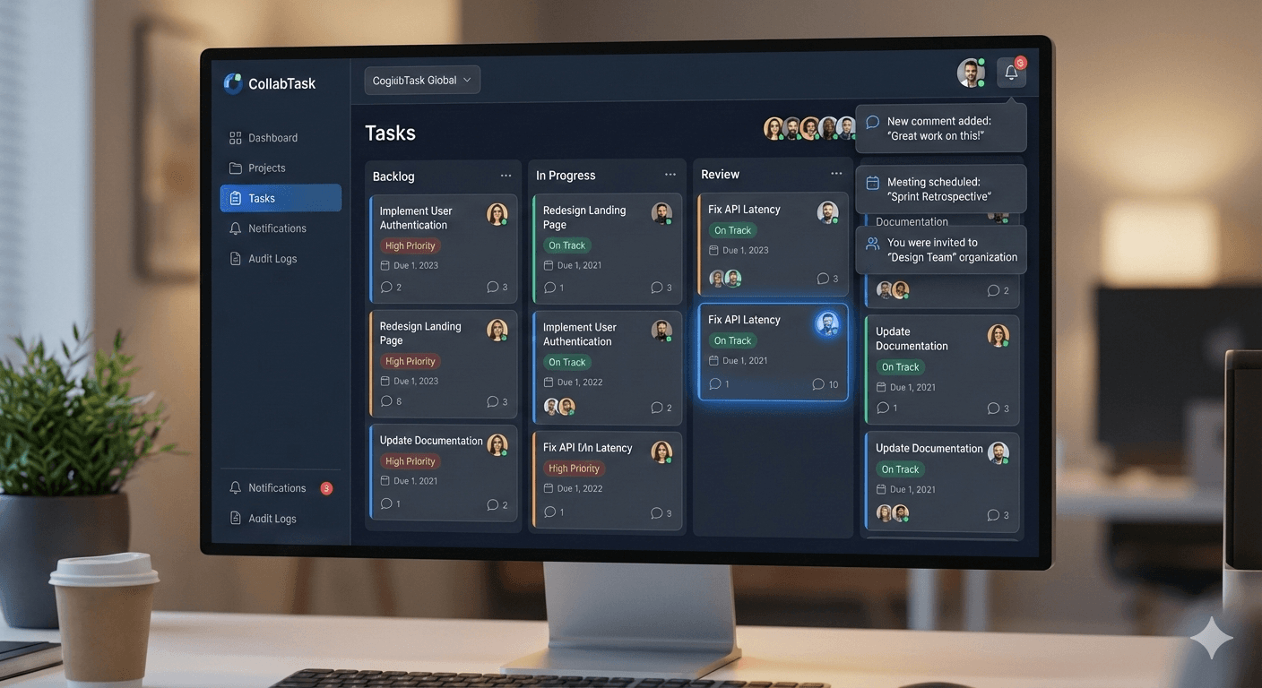 CollabTask dashboard preview